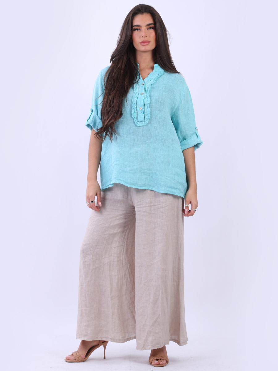 Plain Linen Vintage Wash Baggy Shirt