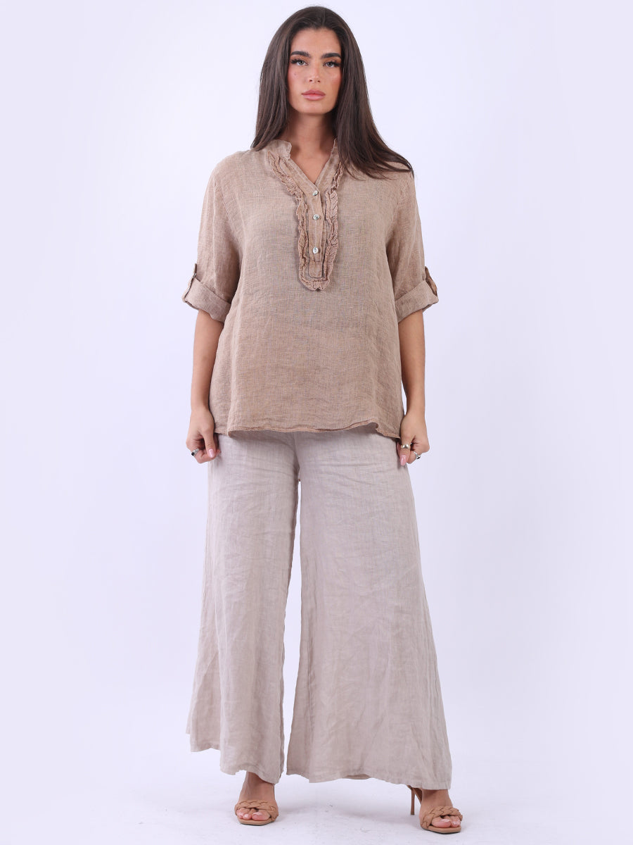 Plain Linen Vintage Wash Baggy Shirt