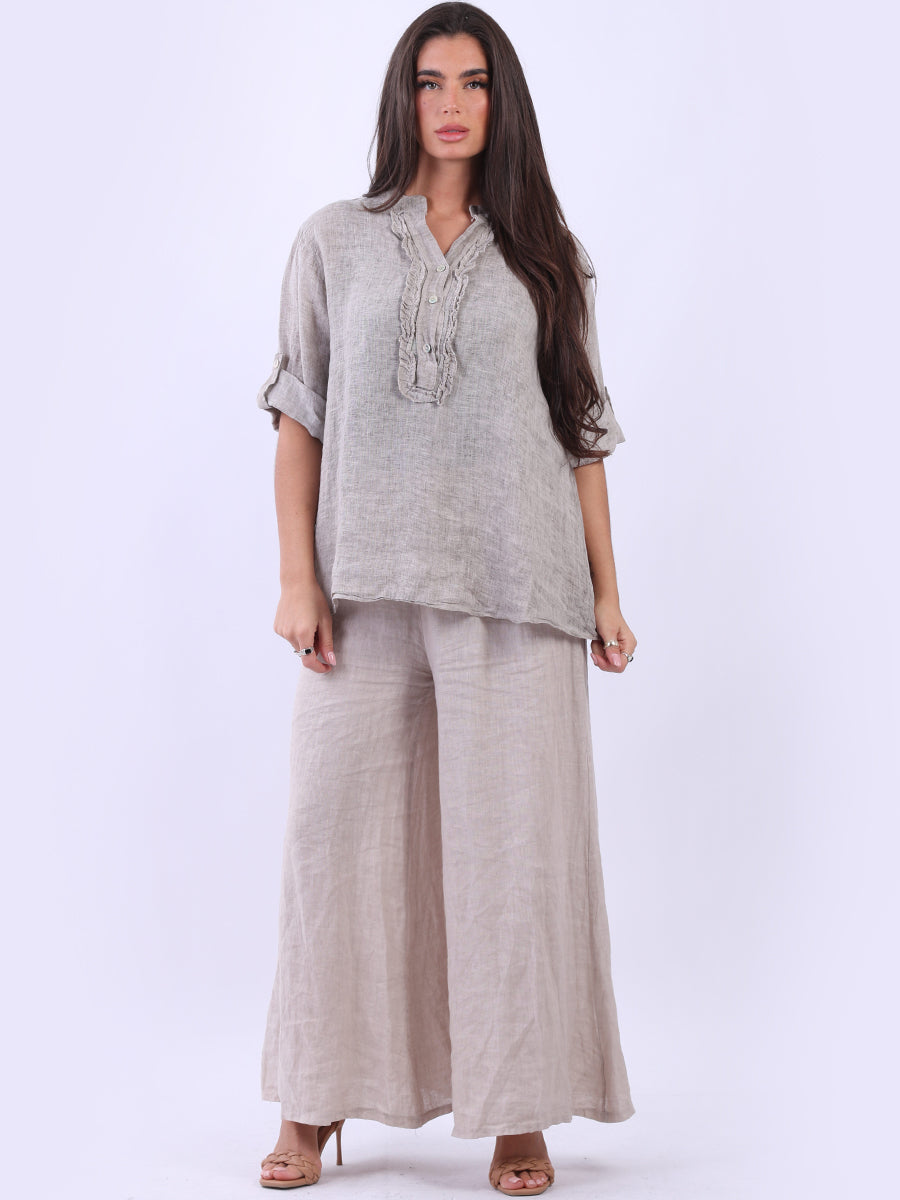 Plain Linen Vintage Wash Baggy Shirt