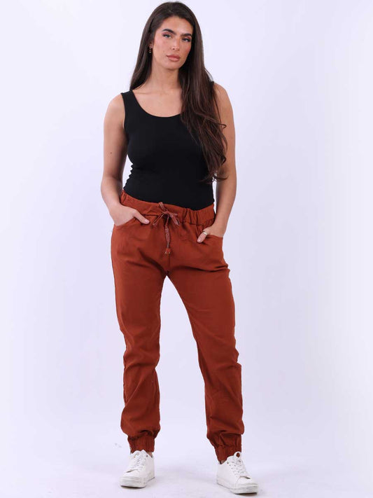 Ladies Plain Casual Magic Pant