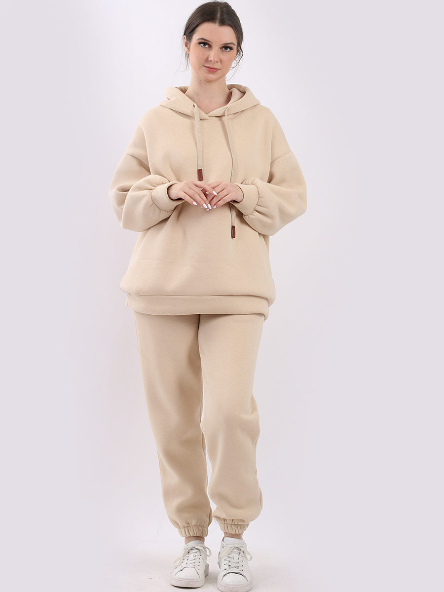 Plain Cotton Boxy Fleece Hoodie